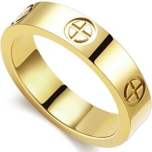 Amazon Gold Stainless Steel Screw Accent Women's Ring